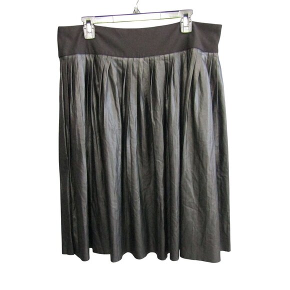 Melissa McCarthy Seven 7 Black Skirt Plus Size 1X Coated Raw Hem Side Zip Womens - Picture 1 of 9